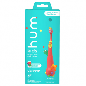 hum by Colgate Smart Manual Kids Toothbrush, hum Kids Toothbrush With Phone Stand, App Makes Brush