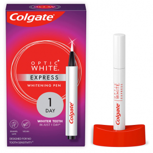 Colgate Optic White Express Teeth Whitening Pen, Whiter Teeth In Just 1 Day When Used As Directed,