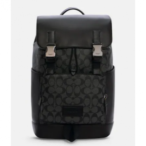 Coach Track Backpack In Signature Canvas @ Coach Outlet