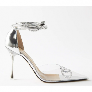 MACH & MACH Crystal-embellished 100 PVC & leather pumps