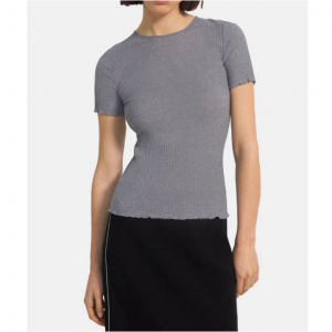Theory Slim Tee in Cotton-Silk
