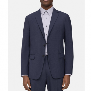 Theory Unstructured Suit Jacket in Houndstooth Wool Blend