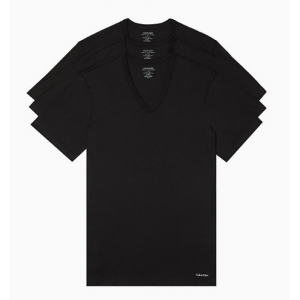 Calvin Klein 男士純棉V領T恤，3件套，黑白2色選 @ Calvin Klein