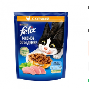 Корм Felix "Мясное объедение" с курицей для кошек