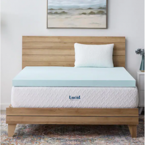 LUCID 3英寸凝膠記憶棉床上層墊 twinXL @ Home Depot