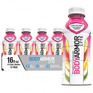 BODYARMOR LYTE Sports Drink Low-Calorie Sports Beverage, Strawberry Lemonade, Pack of 12 @ Amazon