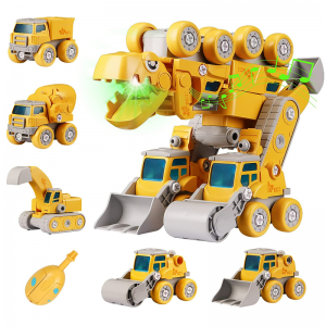 LUDUKOO Dinosaur Toys for Kids 3-5 - 5-in-1 Construction Vehicles @ Amazon