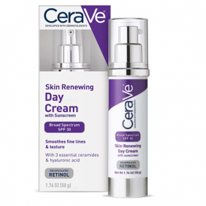 CeraVe Skin Renewing Anti Aging Face Day Cream with SPF 30 1.76oz @ Amazon 