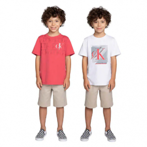 32% Off Calvin Klein Kids' 3-piece Short Set, Red @ Costco