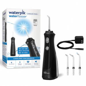 Waterpik Cordless Pearl Water Flosser Rechargeable Portable Water Flosser, WF-13 Black @ Amazon