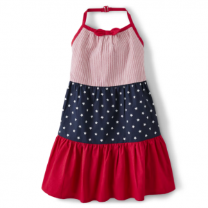 Gymboree Girls Stars & Stripes Tiered 印花裙