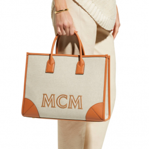 50% Off MCM Munchen Large Linen Tote Bag @ Neiman Marcus
