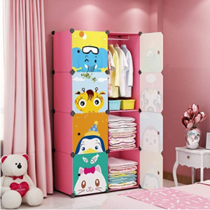 MAGINELS Children Wardrobe Kid Dresser Cute Baby Portable Closet @ Amazon