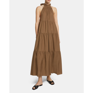 Tiered Halter Maxi Dress in Cotton Blend Sale @ Theory Outlet