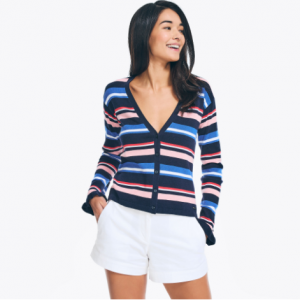 60% Off Sustainably Crafted Striped Cardigan @ Nautica