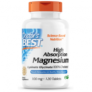 Doctor's Best High Absorption Magnesium Glycinate Lysinate, 100 mg, 120 Tablets @ Amazon