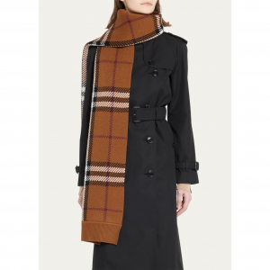 BURBERRY Knitted Merino Wool Oblong Check Scarf Sale @ Bergdorf Goodman