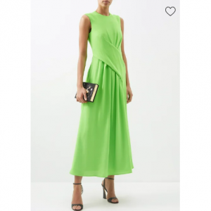 E.STOTT Susannah detachable-sleeve wool-crepe midi dress