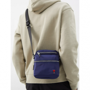 AMI Ami de Cœur-logo canvas cross-body bag