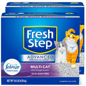 Fresh Step Clumping Cat Litter, Advanced, Multi-Cat Odor Control, Extra Large, 37 Pounds total