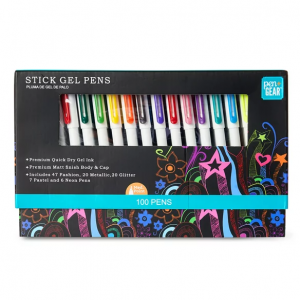 Pen+Gear Gel Stick Pens, Medium Point, Assorted Colors, 100 Count @ Walmart