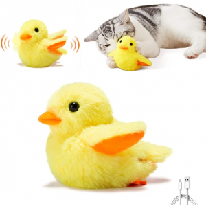 Potaroma Cat Toys Rechargeable Flapping Duck 4" with SilverVine Catnip @ Amazon