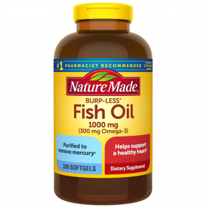 Nature Made Burp Less Fish Oil 1000 mg Softgels, 320 Count @ Amazon