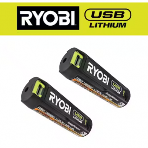 RYOBI USB充电式锂电池 2.0 Ah 2颗 @ Home Depot