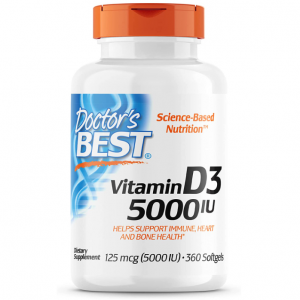Doctor's Best Vitamin D3 5,000 IU, 360 Count (Pack of 1) @ Amazon