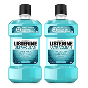 Listerine 抗菌漱口水 清凉薄荷味 1L 2瓶 @ Amazon