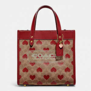 Field Tote 22 In Signature Canvas With Heart Print Sale @ Coach 