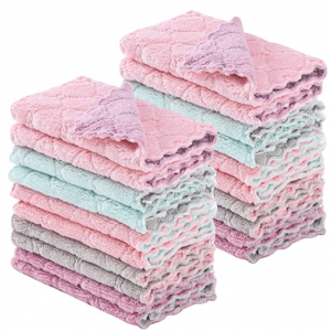 GADIEDIE 彩色珊瑚绒纤维多功能清洁毛巾 20条装 @ Amazon