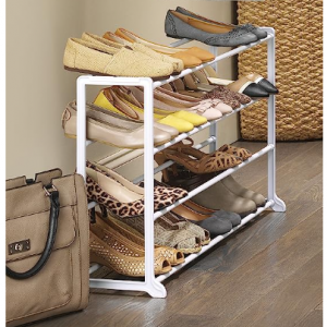 Whitmor 4 Tier 20 Pair Floor Shoe Rack - White @ Amazon