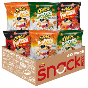 Cheetos Popcorn, Cheddar & Flamin' Hot Variety Pack, 0.625oz Bags (40 Pack) @ Amazon