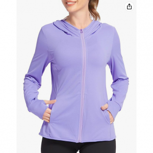 Mokermi Women's Full Zip UPF 50+ Sun Protection Hoodie Jacket @ Amazon
