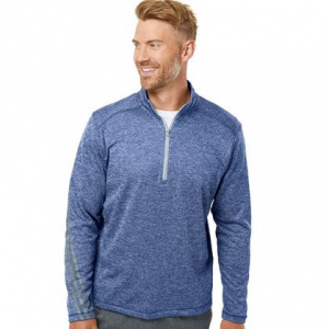 adidas Brushed Terry Heathered 男士半拉链运动衫