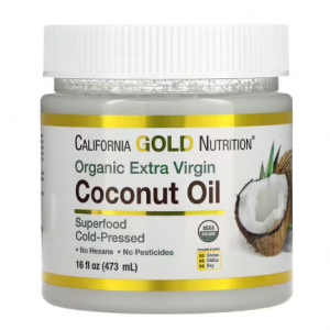 California Gold Nutrition, SUPERFOODS - 冷压有机初榨椰子油，16 液量盎司（473 毫升）