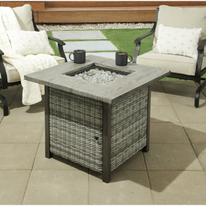 Better Homes & Gardens 30” Square Wicker 50,000 BTU Propane Gas Fire Pit Table @ Walmart