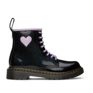 SSENSE官網 DR. MARTENS 1460 大童款黑色愛心馬丁靴特惠 