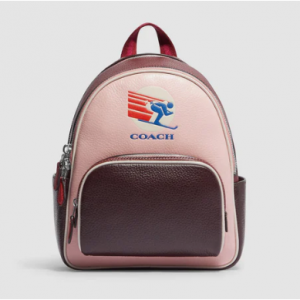 COACH OUTLET Mini Court Backpack In Colorblock With Ski Speed Graphic Sale @ SHOP PREMIUM OUTLETS