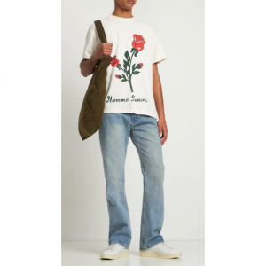 Homme + Femme La Wide leg stretch cotton denim jeans