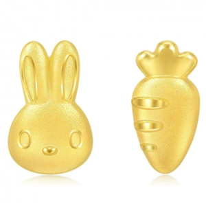 999.9金兔子胡萝卜耳钉