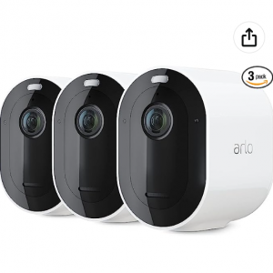Amazon.com - Arlo Pro 4 Spotlight 2K 新款 无线监控摄像头 3个装，直降$150