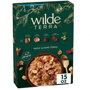 Wilde Terra Maple Almond Cereal with High Fiber, Seeds, Fruit and Nut Mix, 15 OZ @ Amazon