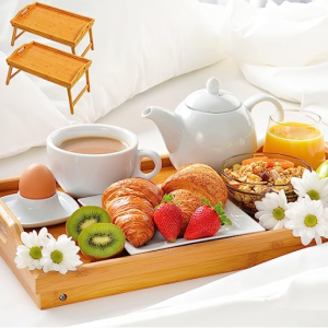 Mxbamhyc 2 Pack Bed Tray Table Breakfast Trays  @ Amazon	