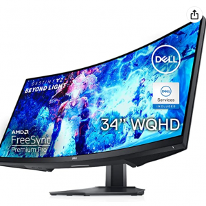 Amazon.com - Dell S3422DWG 34" 144Hz 1ms FreeSync WQHD 曲面电竞屏，9折