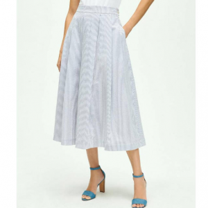 Brooks Brothers Stretch Cotton Seersucker 女士半裙