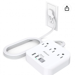 Extension Cord, 5ft Ultra Flat Plug 4e3 Outlets 4 USB Ports for $10.49(was $17.99) @Amazon