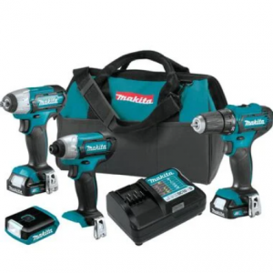 Makita 12V Max CXT 锂离子无绳 4 件套。组合套件（1.5Ah）