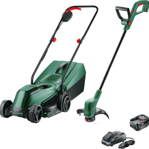 Bosch EASYMOWER 18v Cordless Rotary Lawnmower and Grass Trimmer Kit @ Tooled Up